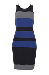 Laura Scott Damen Feinstrickkleid, schwarz-blau, Größe:38