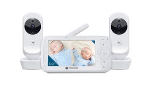 MOTOROLA VM 35-2 Detská video pestúnka - sada s dvoma kamerami a 5 "(12,7 cm) displejom, monitorovanie teploty, nočné videnie, uspávanky, obah 300 mousmerný hovor, dosah až 300 m