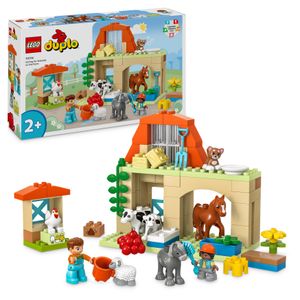 LEGO DUPLO Town Tierpflege auf dem Bauernhof Spielzeug für Kinder ab 2 Jahre, mit Bauernhoftiere-Figuren für Rollenspiele, darunter Pferd, Kuh und Schaf, Lernspielzeug für Mädchen und Jungen 10416