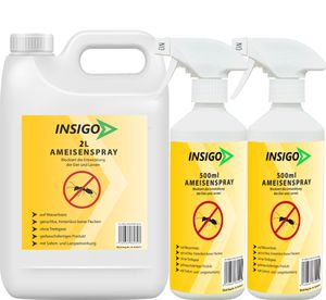 INSIGO 2L+2x500ml Anti Ameisen Mittel Spray Gift gegen Stop frei abwehren Bekämpfung Schutz