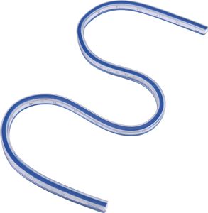 1 PCs Flexible Kunststoffkurvenregel Lineal -Zeichnungsmaßnahme Messwerkzeughandwerksvorräte (60 cm)