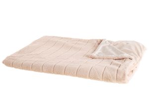 BELIANI Kuscheldecke Rosa Polyester 180 x 220 cm Plüsch Decke Zweiseitig Schlafzimmer Wohnzimmer