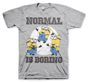 Minions - Normal Life Is Boring T-Shirt - X-Large - Heather-Grey