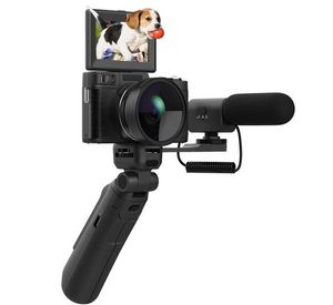 Fine Life Pro 4K-HD-Vlog-Reisekamera Mit klappbarem Touchscreen Sony IMX386 Sensor Kompaktkamera (48 MP, 16-fach Zoom Mikro Videografie Ausrüstung)