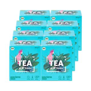 Tchibo Tee „TEA by Tchibo“ Bio Kräutertee Minze, Erfrischende Minze, Vorratspack, Maxipack, Teebox, 160 Stück - 8x 20 Teebeutel, Bio-Siegel, Natürliche Zutaten, Nachhaltiger Anbau