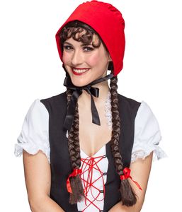 Rotkäppchen Haube rot Kostüm-Zubehör für Erwachsene Rotkäppchen Haube rot Kostüm-Zubehör für Erwachsene