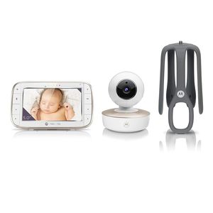 Motorola Nursery VM855 Connected WIFI Babyphone - mit Motorola Nursery App und 5-Zoll Elterneinheit - Weiß/Gold