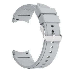 Sport Ersatz Armband für Samsung Galaxy Watch 4 44 mm Silikon Band Loop, Farbe:Hellgrau