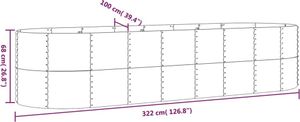 vidaXL Hochbeet Pulverbeschichteter Stahl 322x100x68 cm Grün