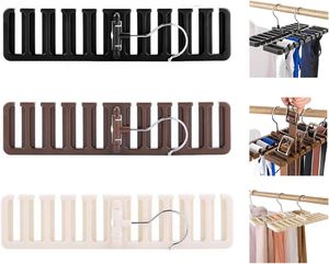 FNCF 3 Stücke Gürtelhalter Gürtel Bügel Organizer Krawattenhalter Rutschfester Krawattenbügel (Weiß, Braun, Schwarz)