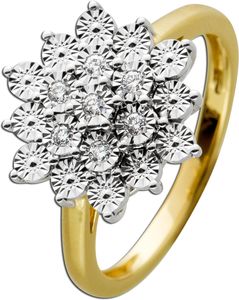 Ring Gelbgold 585 mit 7 Diamanten zus. 0,08ct 8/8 W/SI, optisch 100 Diamanten  17