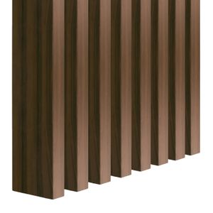 LAMEO Moderne Wandleisten Dekorative Lamellenwand | Durchbrochene Lamellen | WALNUSS | 2,2x7x275cm | Set 10 Stück