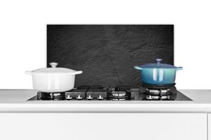 MuchoWow® Splashback Kuchyňa - Kuchynský backsplash - Ochrana steny pre sporák a drez Betón - čierna - priemyselná 70x30cm Alu-Dibond (alternatíva k