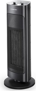 TROTEC Keramik-Heizlüfter TFC 20 E in elegantem, schlankem mattschwarz mit 2 Heizstufen bis zu 2.000 Watt und 80°-Oszillation. Besonders sicher durch den integrierten Kipp-Abschalter.