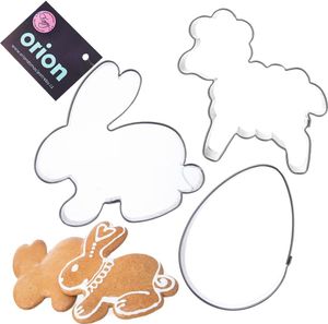 Orion Keksausstecher Ausstechform Ausstecher für Lebkuchen Plätzchen Ostern aus Stahl 3 Stück Set