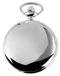Excellanc Elegante Taschenuhr Analog Weiß Silber Glänzend Analog - mit Kette und Clip - Quarz