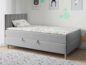 Bett Boxspringbett mit Matratze Kinderbett Jugendbett Einzelbett - MAJA1 - Grau 80 x 200 cm