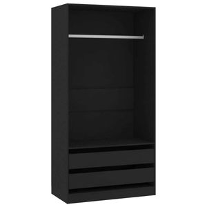 vidaXL Kleiderschrank Schwarz 100x50x200 cm Holzwerkstoff