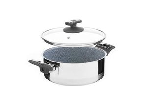 KOLIMAX - české nerezové nádobí Rendlík s poklicí KOLIMAX CERAMMAX PRO COMFORT - granit šedý, 22 cm, 3,0 l