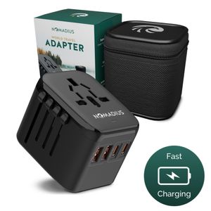 Nomadius Weltstecker – Reisestecker - Universal - 170+ Länder – Weltreiseadapter  - Reiseadapter - Schnelladung