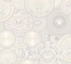 Versace wallpaper Mustertapete Les Etoiles de la Mer 2 Vliestapete silber weiß Versace wallpaper Mustertapete Les Etoiles de la Mer 2 Vliestapete silber weiß