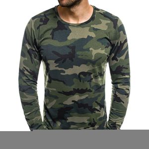 Herren Camouflage U-Ausschnitt Tops Langarm Slim Fit Tactical T-Shirt Pullover,Farbe: Dunkelgrün,Größe:S