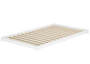 Weißes Teenagerbett Futon extra niedriges Studentenbett 120x200 Kiefer V-60.47W-12Rollrost inkl. Weißes Teenagerbett Futon extra niedriges Studentenbett 120x200 Kiefer V-60.47W-12Rollrost inkl.