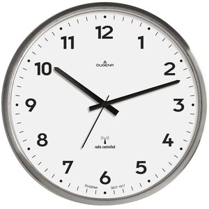DUGENA 4277414 Wanduhr Funkuhr Analog weiss