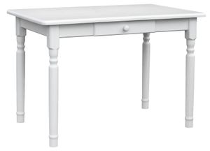 Tisch II aus massivem Kiefernholz in der Farbe Weiß mit Schublade 120 x 70 cm
