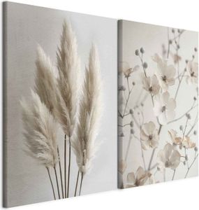 murando - Wandbilder Set Trockenblumen 40x30cm 2 Teilig je 20x30cm Collage 2er Mehrteiligen Gemälden Vlies Leinwandbild Kunstdrucke Leinwanddrucke - Bilder-Set Schlafzimmer Boho Stil b-H-10206-b-a