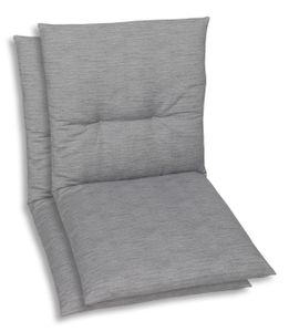GO-DE Textil, Sesselauflage Niederlehner, 2er Set, Farbe: grau, Maße: 98 cm x 48 cm x 5 cm, Rueckenhoehe: 52 cm