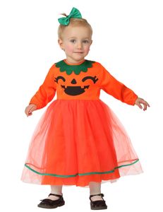 Süsser Kürbis Halloween-Babykostüm Kleinkind orange-schwarz