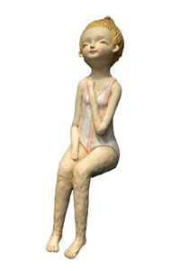 Kantenhocker Mädchen Nele | Dekofigur Badenixe Skulptur Kantensitzer | 50 cm