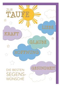 SUSY CARD Taufkarte "Wolkenglückwünsche"