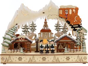 3D Schwibbogen Lichterbogen Holzschnitt Winterdorf und Sternensänger aus Holz zum Stellen mit Licht 29,5*8,5*22cm batteriebetrieben mit On-Off Schalter, Timer Funktion (6h On/18h Off) 3D Schwibbogen Lichterbogen Holzschnitt Winterdorf und Sternensänger aus Holz zum Stellen mit Licht 29,5*8,5*22cm batteriebetrieben mit On-Off Schalter, Timer Funktion (6h On/18h Off)
