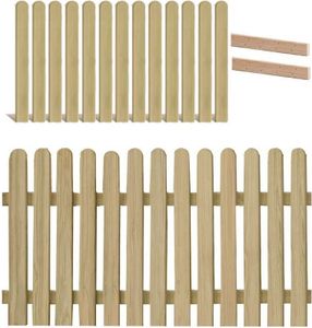 Holzpaket 180x100 cm - 13 Zaunlatten für Vorgartenzaun aus Lärchenholz Holzzaun mit 2 Riegeln