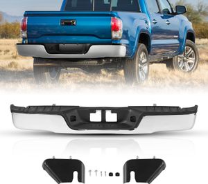 Tylny zderzak VEVOR, kompatybilny z Toyota Tundra 2007-2013, tylny zderzak ze stali chromowanej, montażowy zamiennik tylnego zderzaka z oświetleniem tablicy rejestracyjnej i deską do biegania, bez otworów na czujniki, do TO1103117