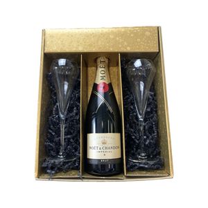 Geschenkbox Champagner Moët & Chandon - Gold -1 Brut - Champagnergläser CHEF & SOMMELIER