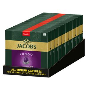 Jacobs Lungo 8 Intenso, Kaffeekapseln, Nespresso Kompatibel, Kaffee, 200 Kapseln, á 5.2 g