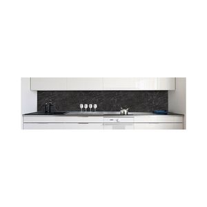 Küchenrückwand Schiefer Schwarz Premium Hart-PVC 0,4 mm selbstklebend - Direkt auf die Fliesen, Größe:280 x 60 cm