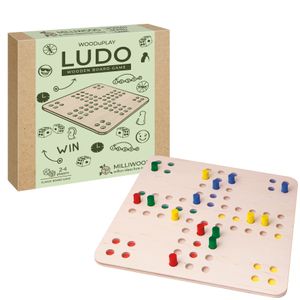 Milliwood Holz Spiel LUDO Brettspiel Gesellschaftsspiel