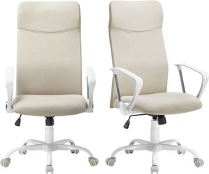 SONGMICS Chefsessel (2 St), Atmungsaktiver Netzbezug, Cappuccinobeige