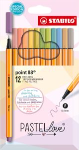 STABILO 8812-7-7 Fineliner point 88® Pastel Love - balenie 12 ks