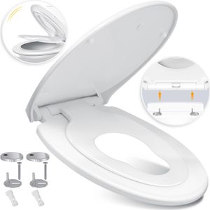 KESSER® WC Sitz mit Absenkautomatik Toilettendeckel Quick-Release-Funktion und Softclose - einfache Montage Antibakteriell Klodeckel aus Duroplast Toilettensitz mit Edelstahl Befestigung