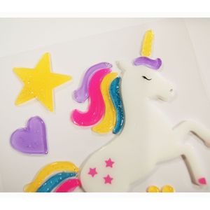 Gel-Fenstersticker - Einhorn - Glitter