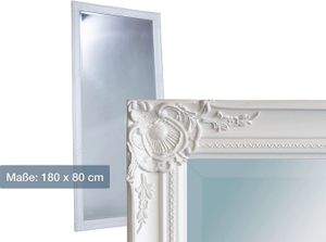 Wandspiegel Barock Weiß 180x80 cm XL Spiegel Antik-Stil Ganzkörperspiegel