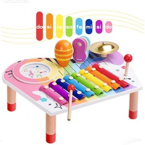 BeebeeRun Musikspielzeuge Lernspielzeug, Baby Musikinstrumente Set, Xylophon für Kinder,  Holzspielzeug
