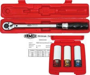 FAMEX 10865-3N Drehmomentschlüssel PROFESSIONAL Set 1/2 Zoll (12,5 mm)-Antrieb