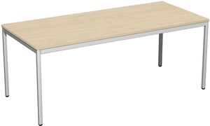 Konferenztisch, gerade, verschiedene Größen und Farben, Farbe Nachbildung Ahorn, Größe Tischplatte:180 x 80 cm