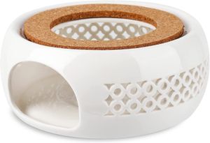 Weiss Keramik Stövchen Rund Sockel Kerze Heizgerät Für Tee Kaffee